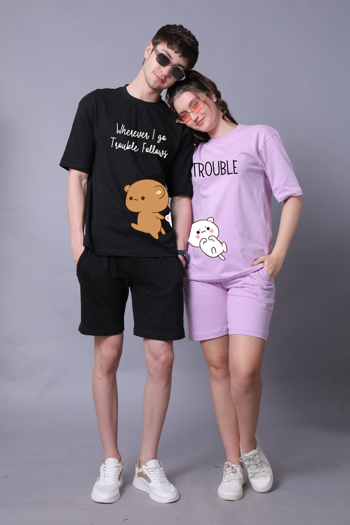 Trouble & I follow Trouble Couple Co-Ord Sets (Pack of 2)