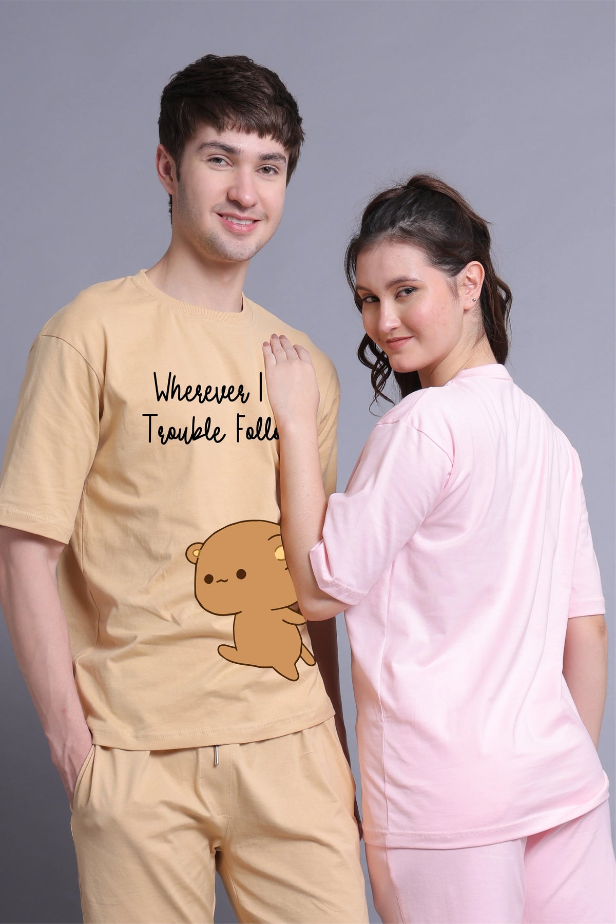 Trouble & I follow Trouble Couple Co-Ord Sets (Pack of 2)