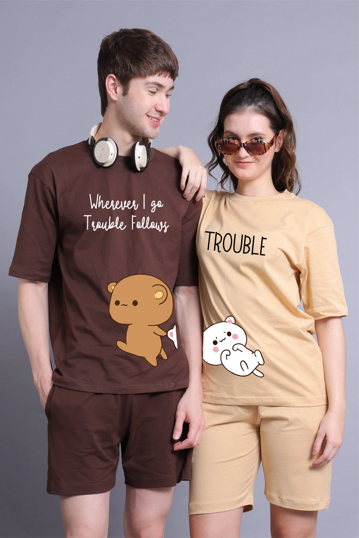 Trouble & I follow Trouble Couple Co-Ord Sets (Pack of 2)