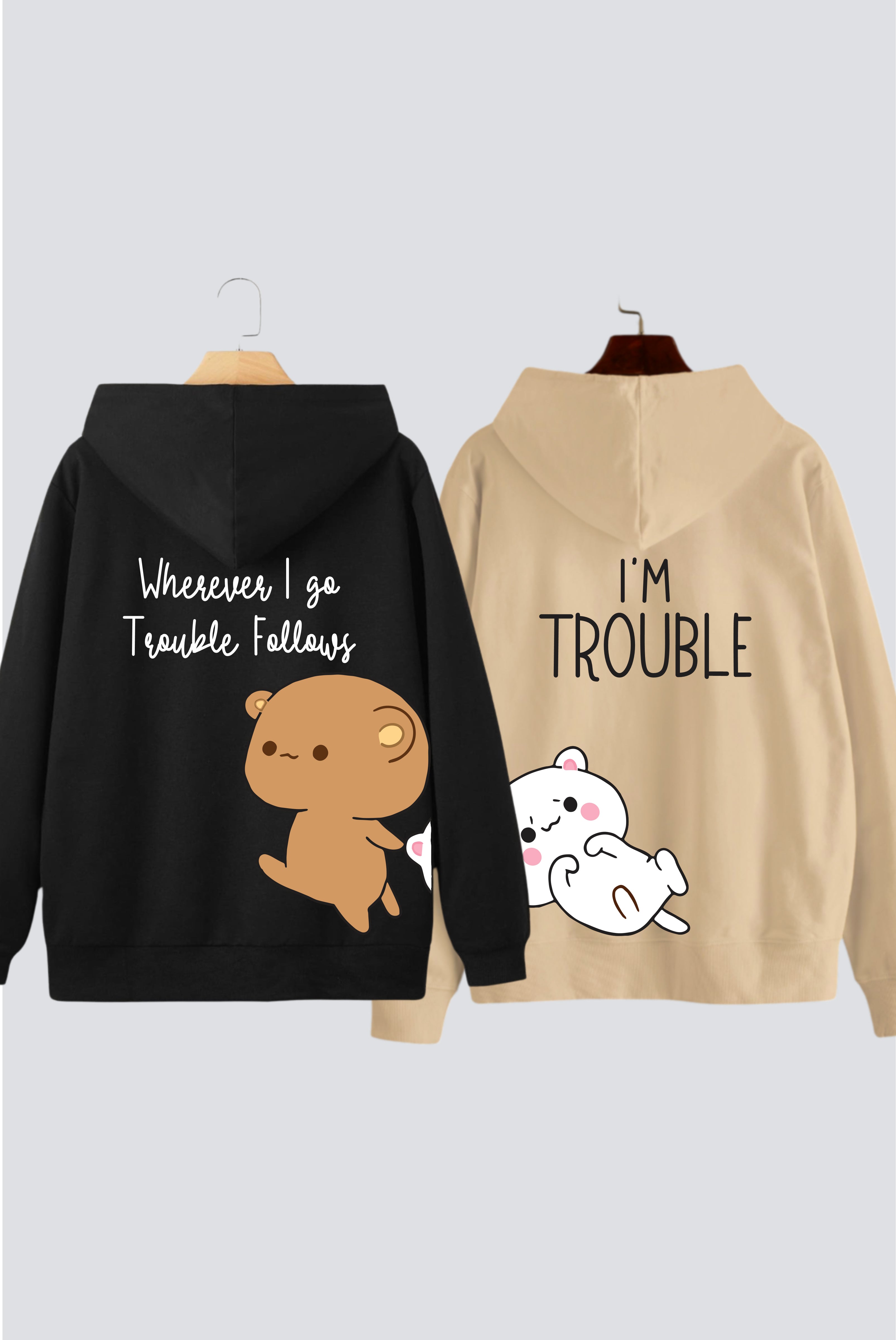 Trouble Duo Couple Hoodies — Pack of 2