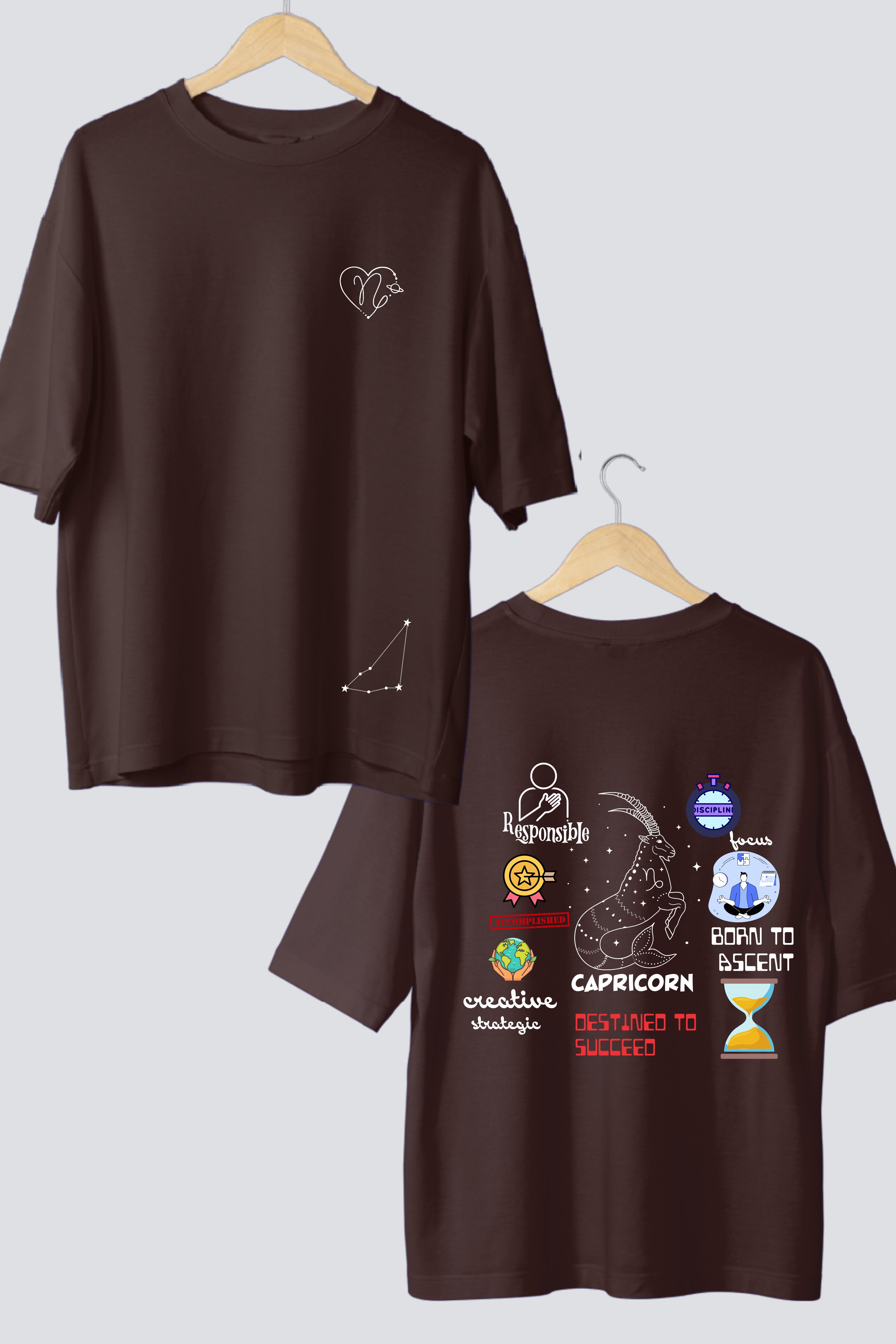 Zodiac Oversized Tees - Customizable Couple's Edition - Pack of 2