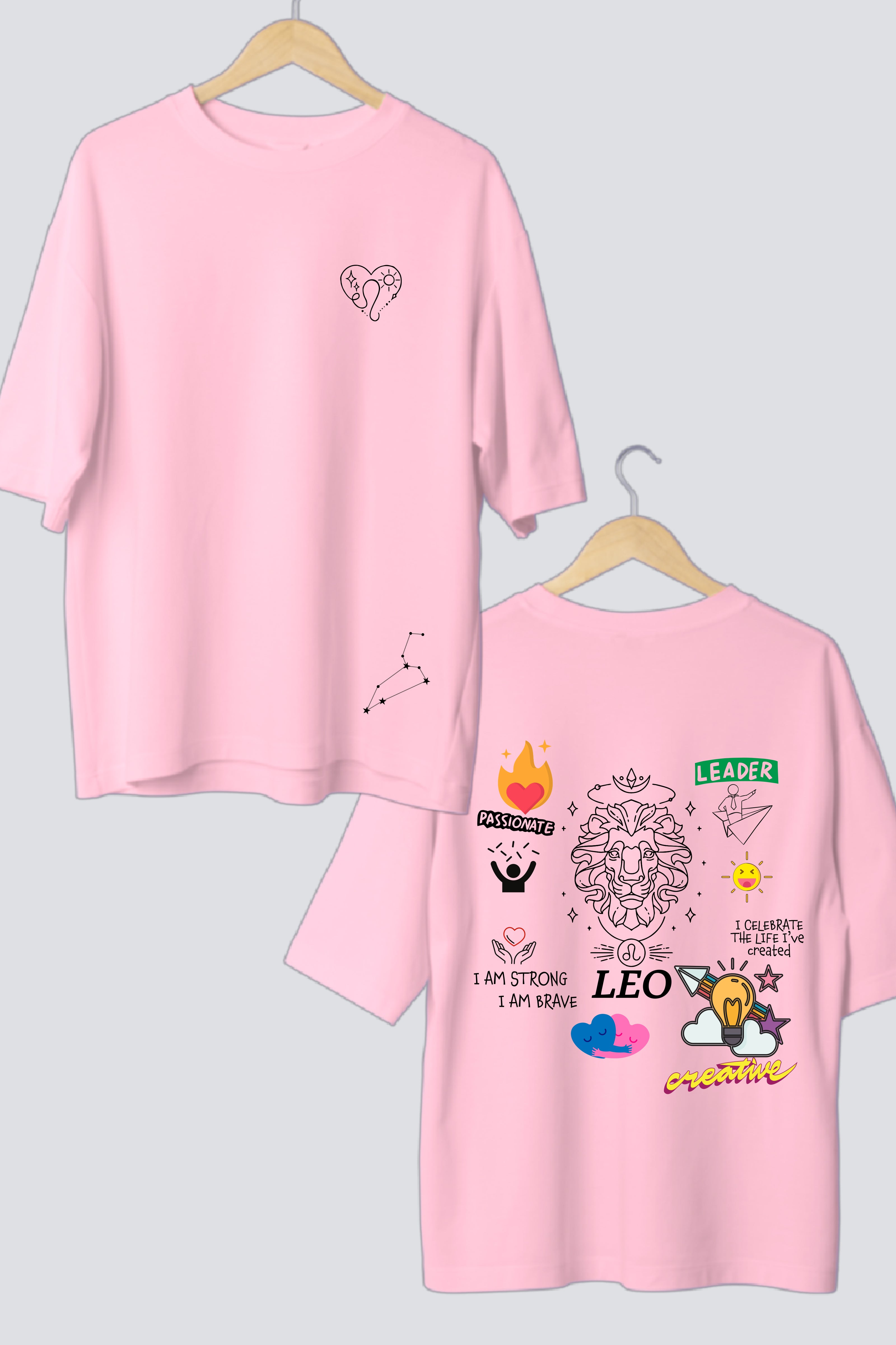 Zodiac Oversized Tees - Customizable Couple's Edition - Pack of 2