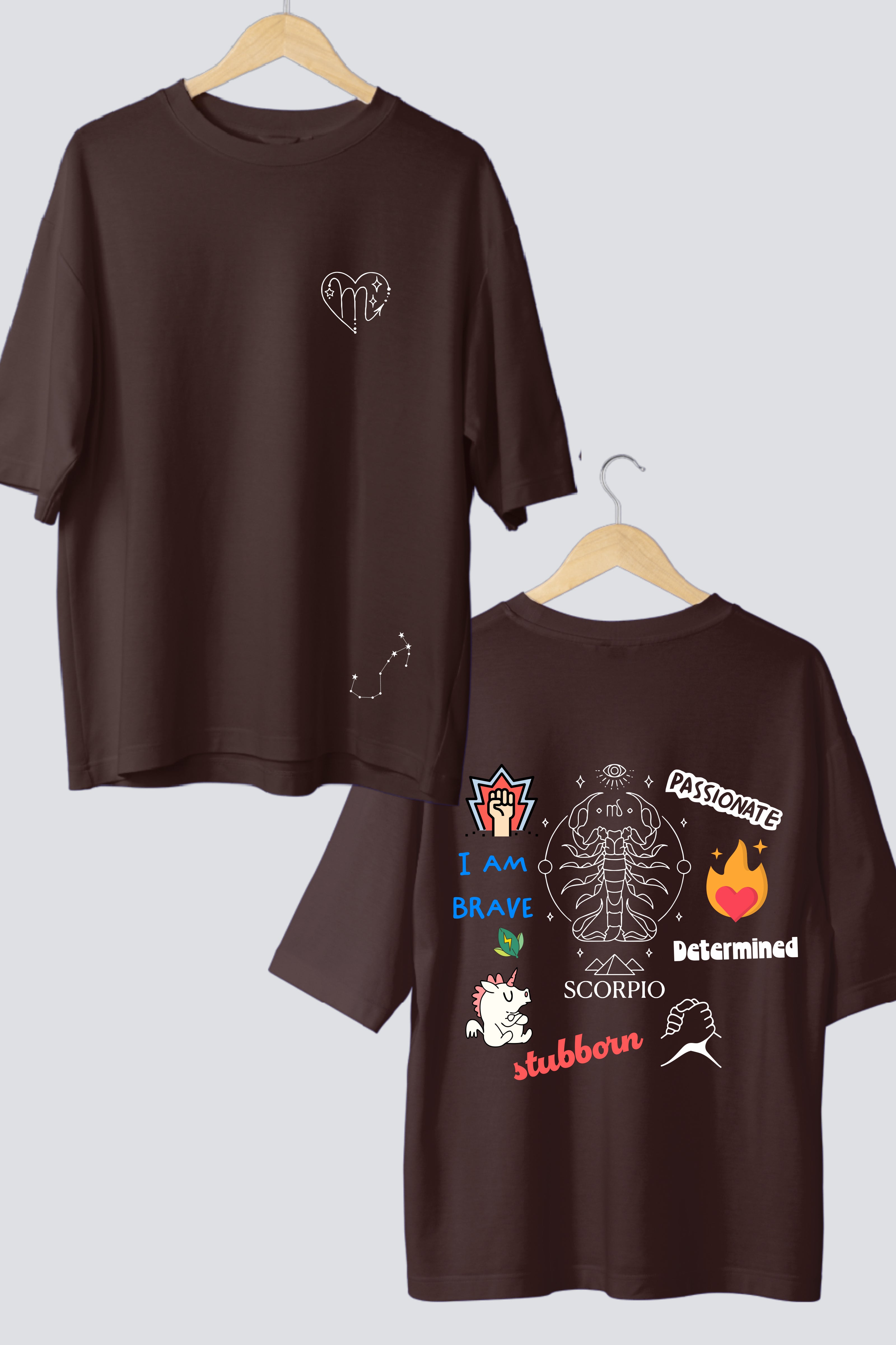 Zodiac Oversized Tees - Customizable Couple's Edition - Pack of 2