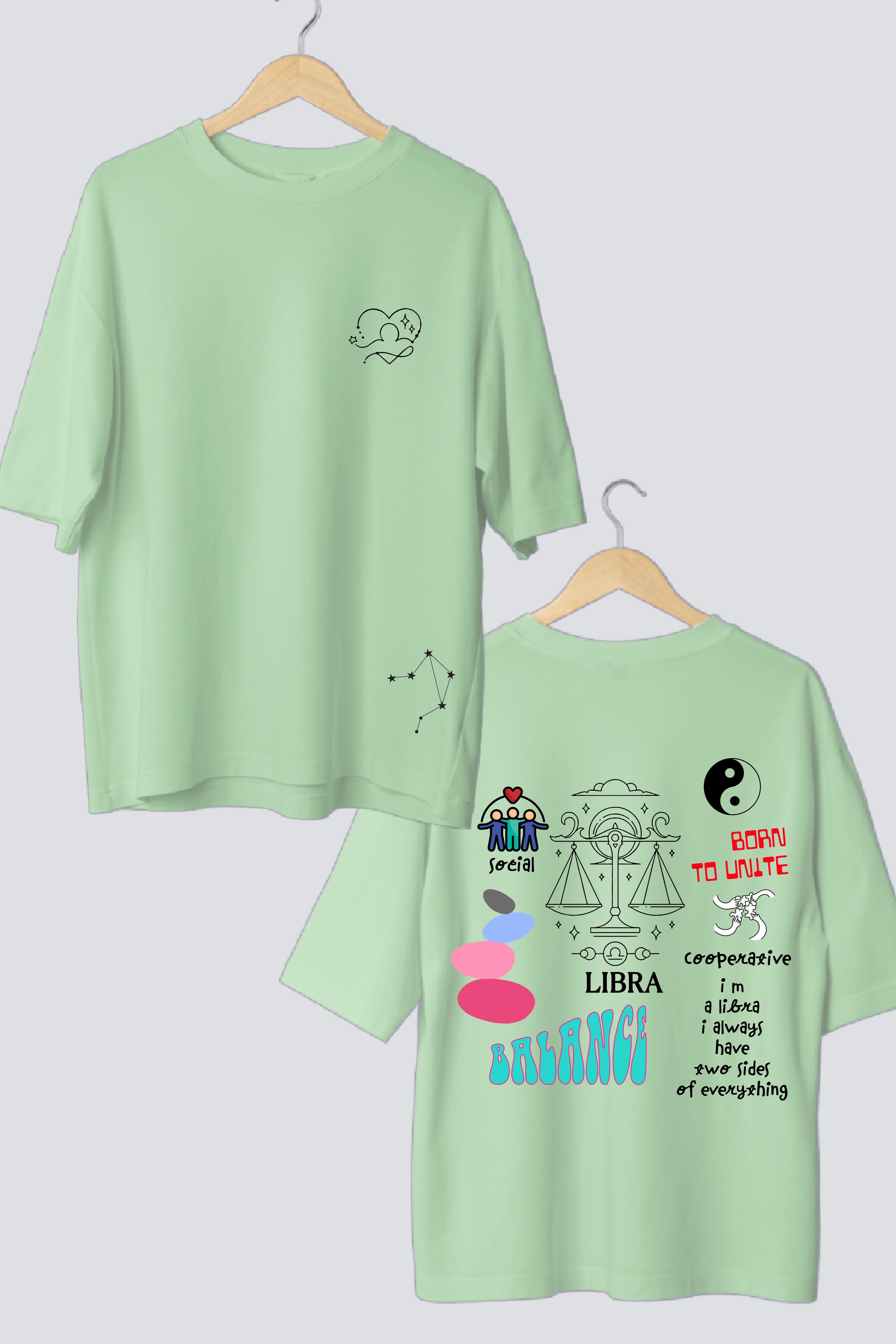Zodiac Oversized Tees - Customizable Couple's Edition - Pack of 2