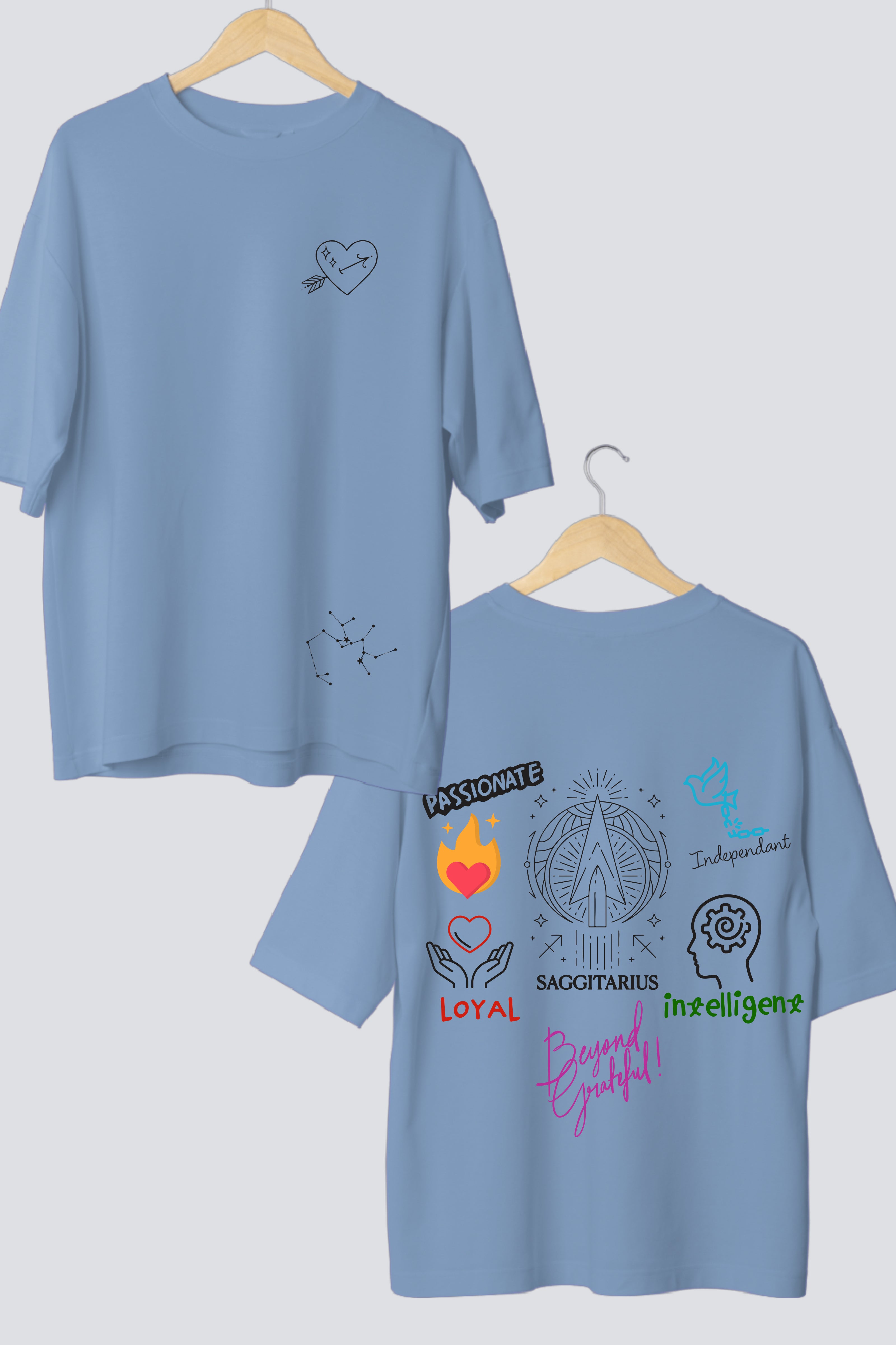 Zodiac Oversized Tees - Customizable Couple's Edition - Pack of 2