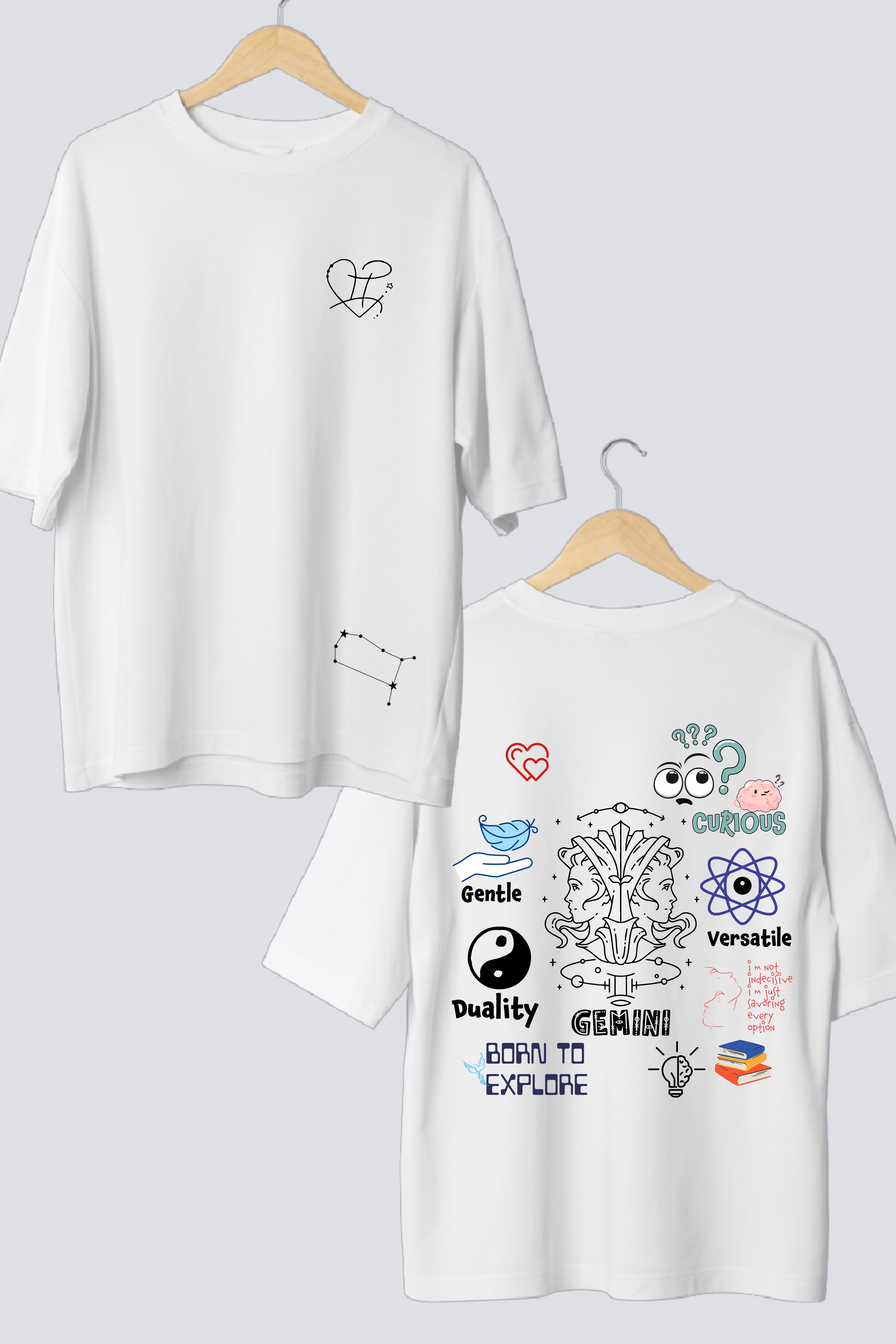 Zodiac Oversized Tees - Customizable Couple's Edition - Pack of 2