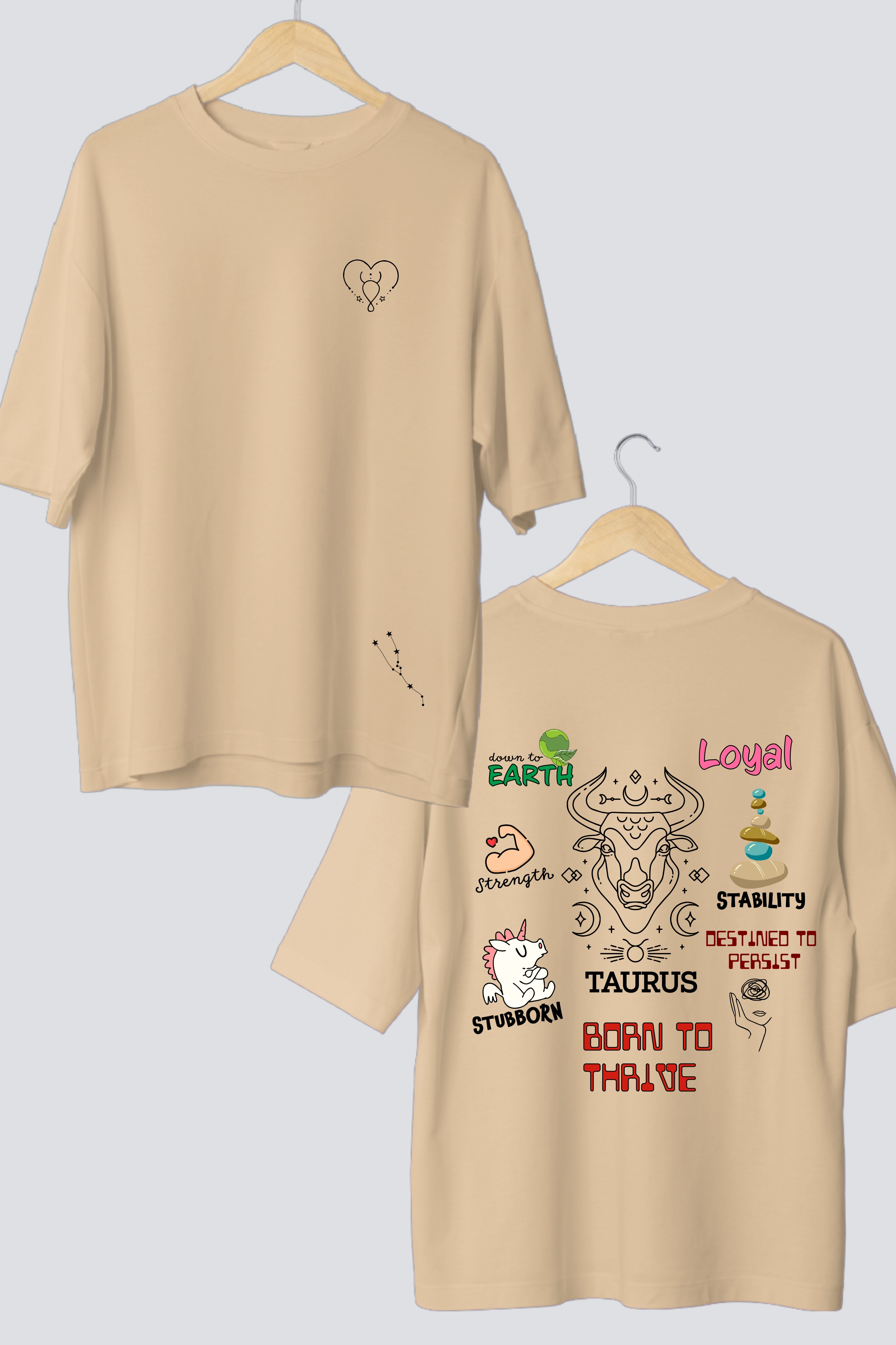 Zodiac Oversized Tees - Customizable Couple's Edition - Pack of 2